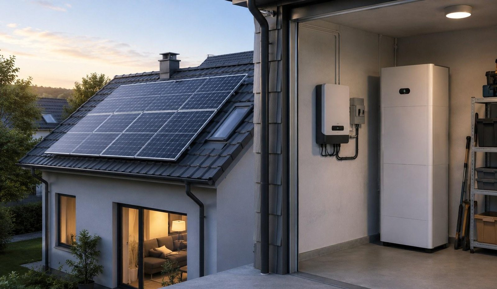 Residential solar and storage application illustration